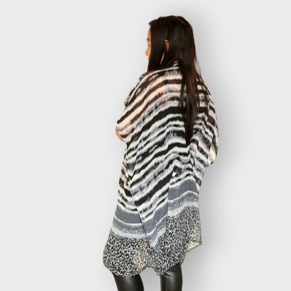 SPIAGGIA DOLCE WOMENS XL GREY STRIPED TUNIC - Picture 4 of 8